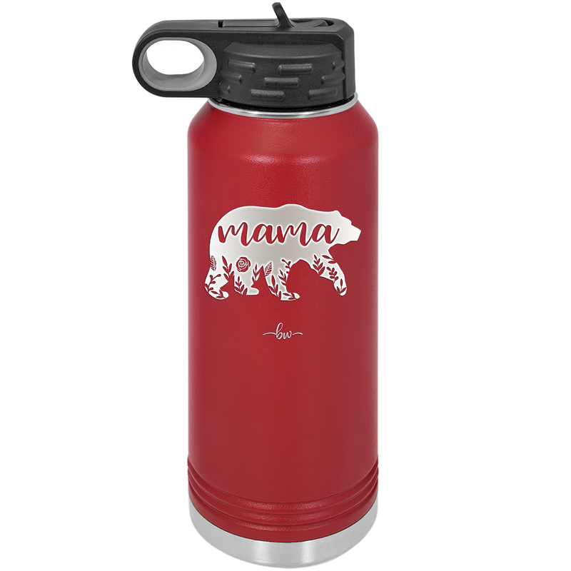 Mama Bear Flowers - Laser Engraved Stainless Steel Drinkware - 2006 -