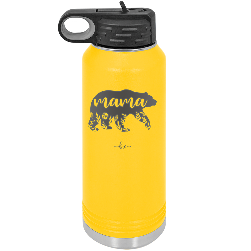 Mama Bear Flowers - Laser Engraved Stainless Steel Drinkware - 2006 -