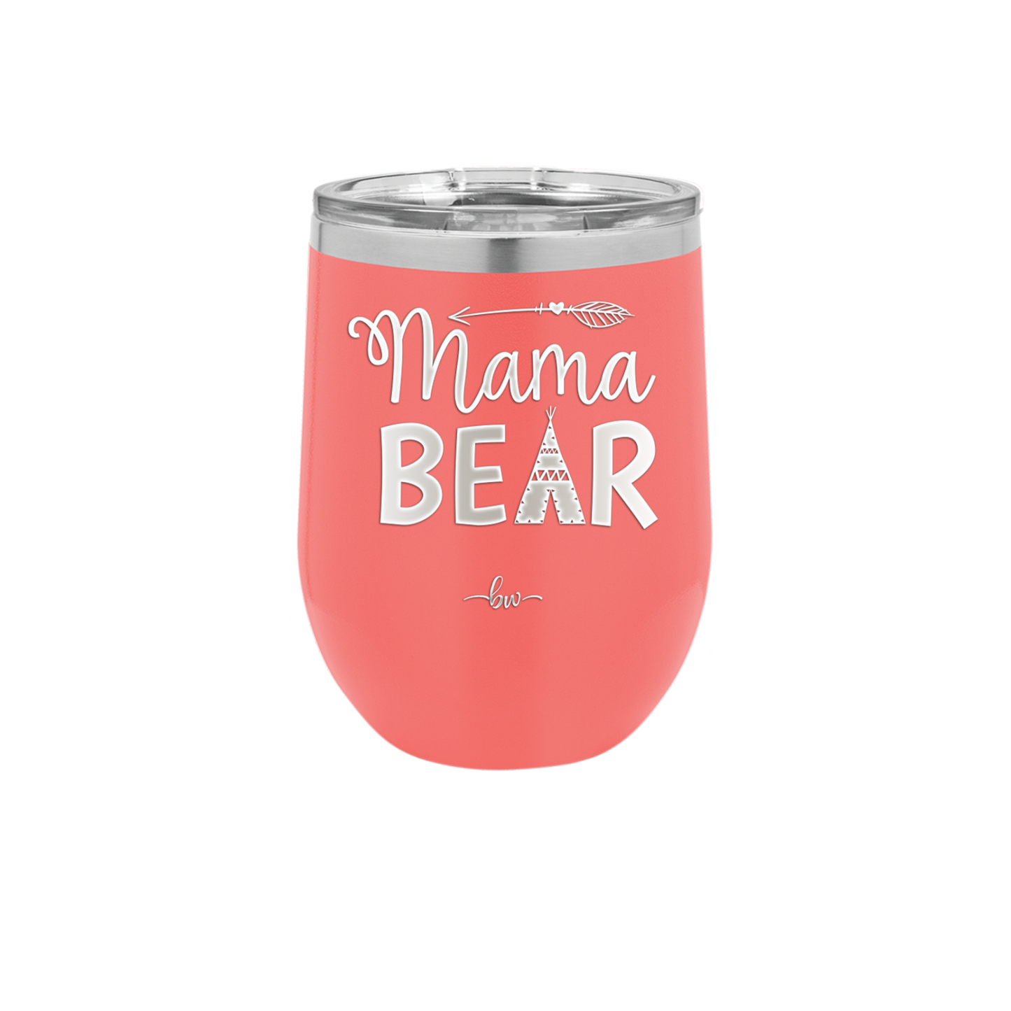 Mama Bear Tent and Arrow - Laser Engraved Stainless Steel Drinkware - 2010 -