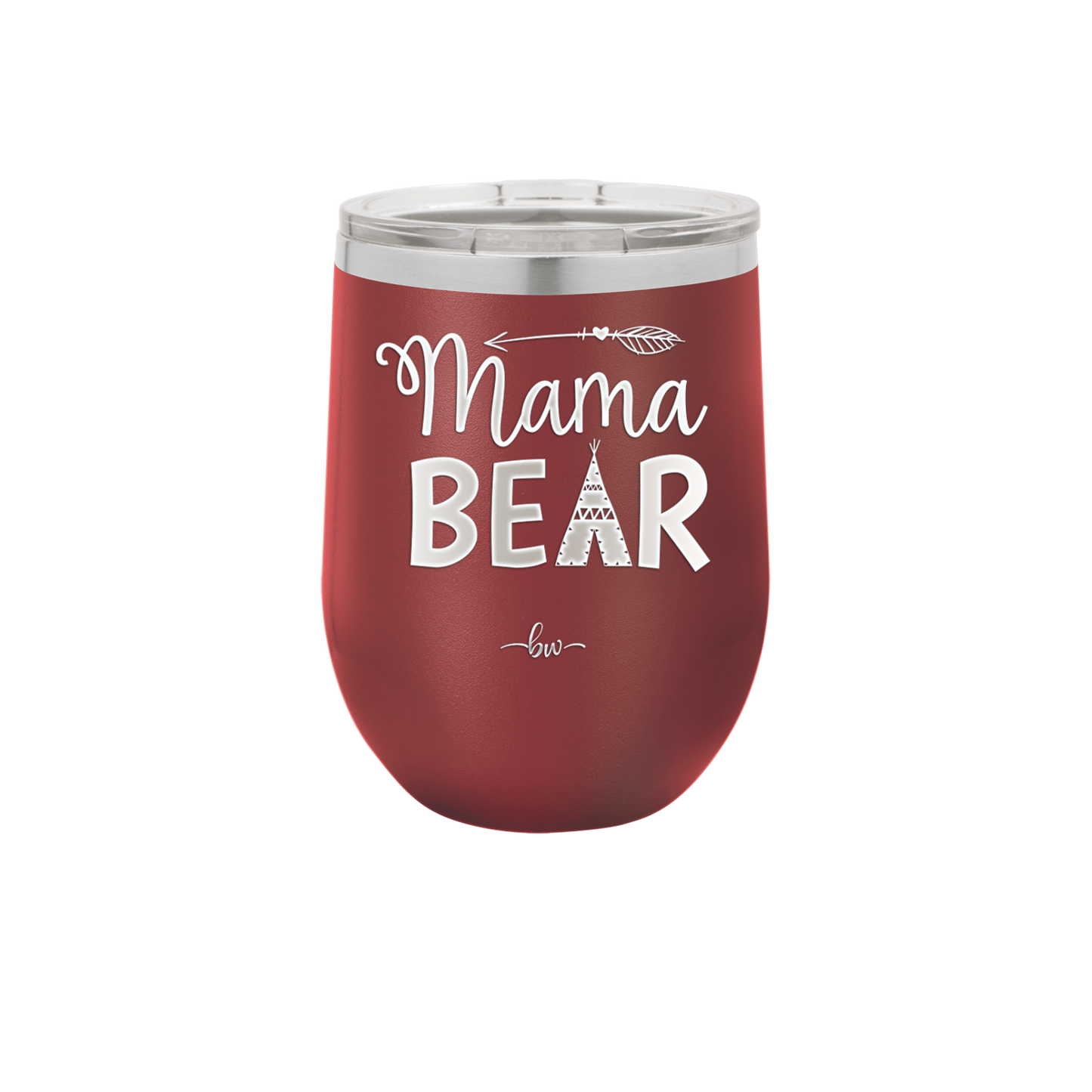 Mama Bear Tent and Arrow - Laser Engraved Stainless Steel Drinkware - 2010 -