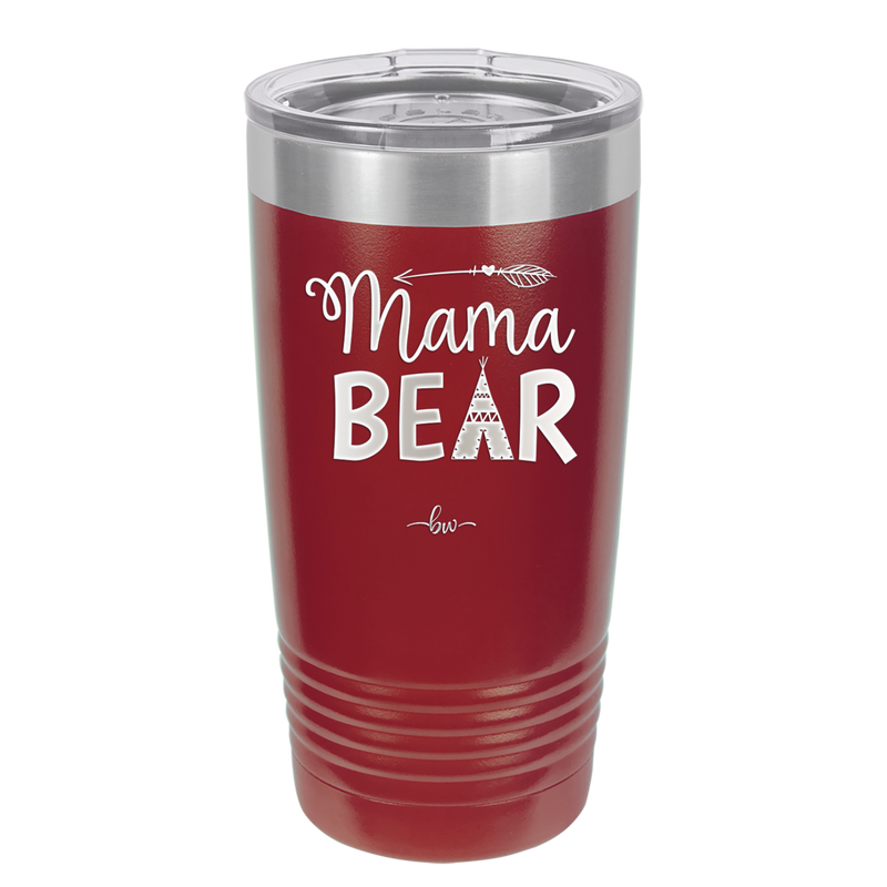 Mama Bear Tent and Arrow - Laser Engraved Stainless Steel Drinkware - 2010 -