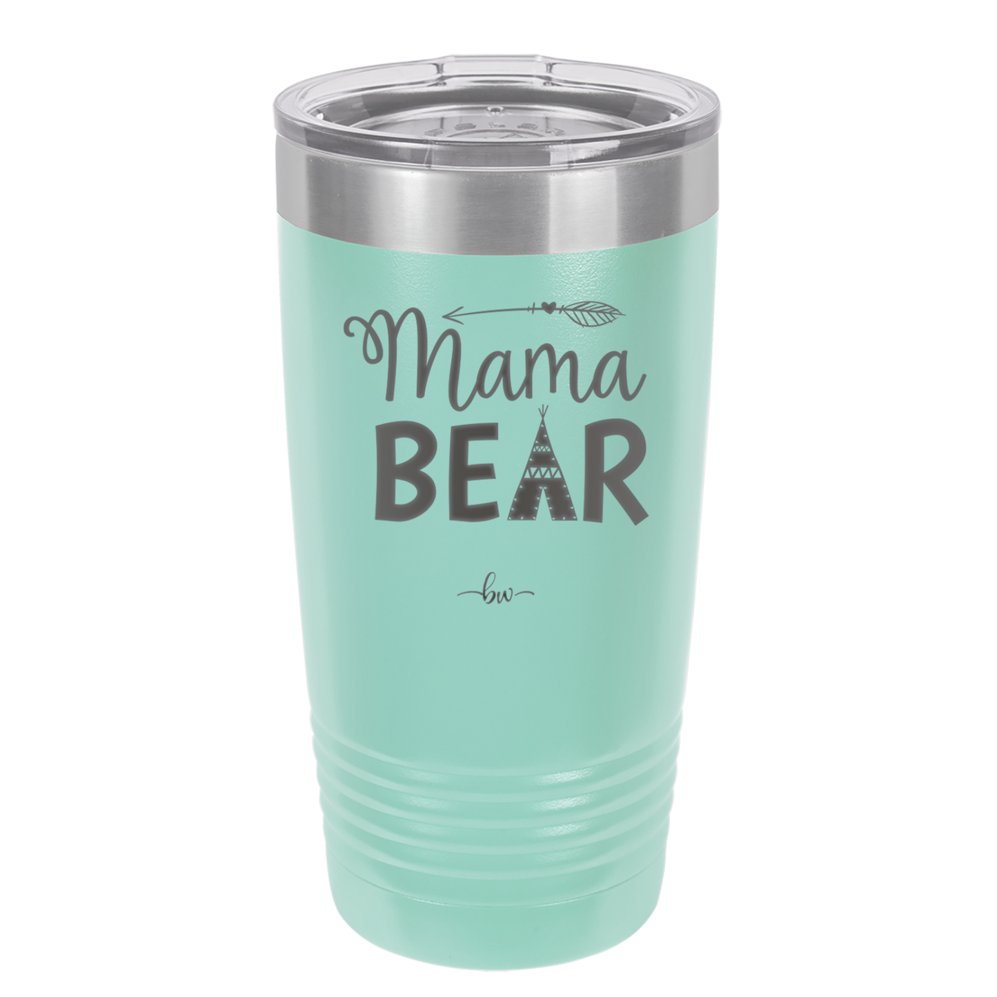 Mama Bear Tent and Arrow - Laser Engraved Stainless Steel Drinkware - 2010 -