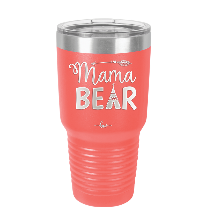 Mama Bear Tent and Arrow - Laser Engraved Stainless Steel Drinkware - 2010 -