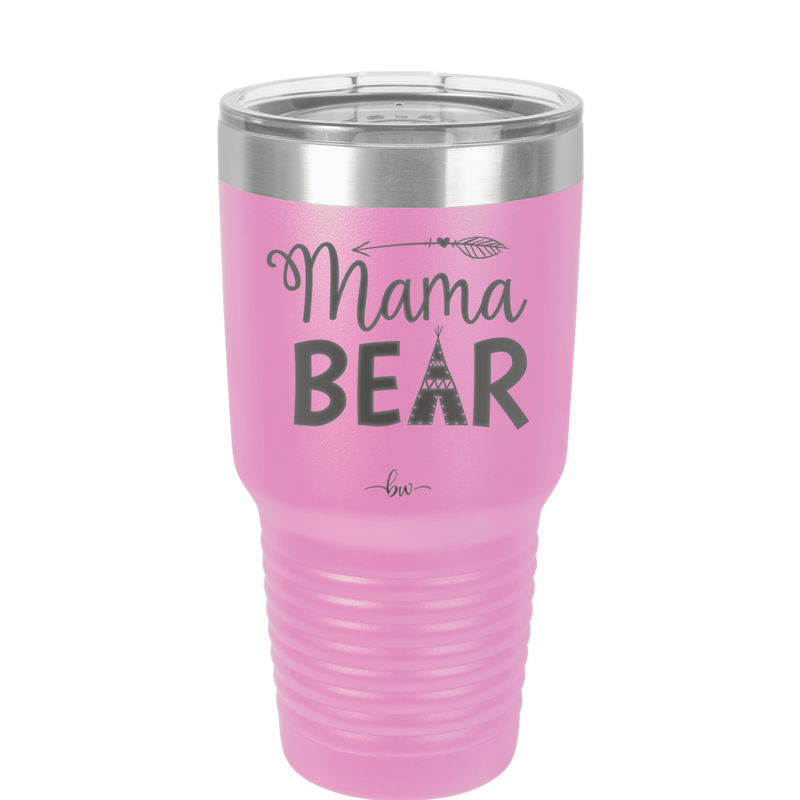 Mama Bear Tent and Arrow - Laser Engraved Stainless Steel Drinkware - 2010 -