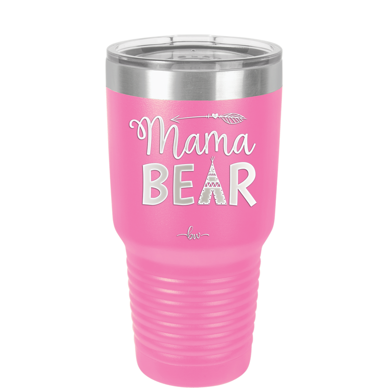 Mama Bear Tent and Arrow - Laser Engraved Stainless Steel Drinkware - 2010 -