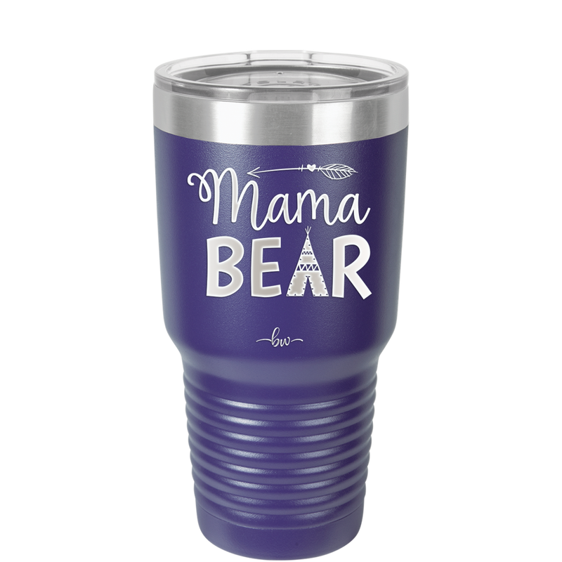 Mama Bear Tent and Arrow - Laser Engraved Stainless Steel Drinkware - 2010 -