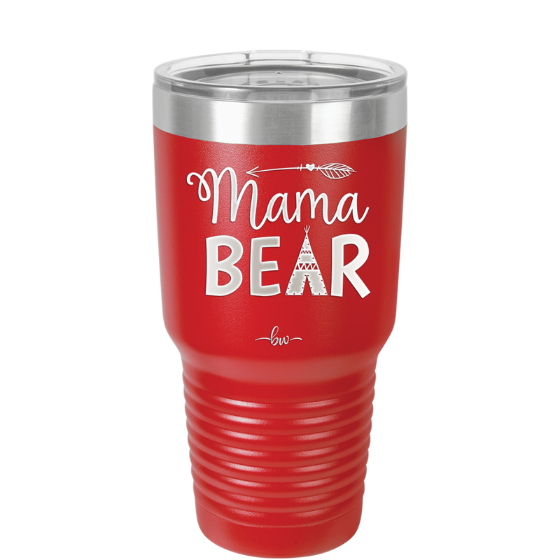 Mama Bear Tent and Arrow - Laser Engraved Stainless Steel Drinkware - 2010 -