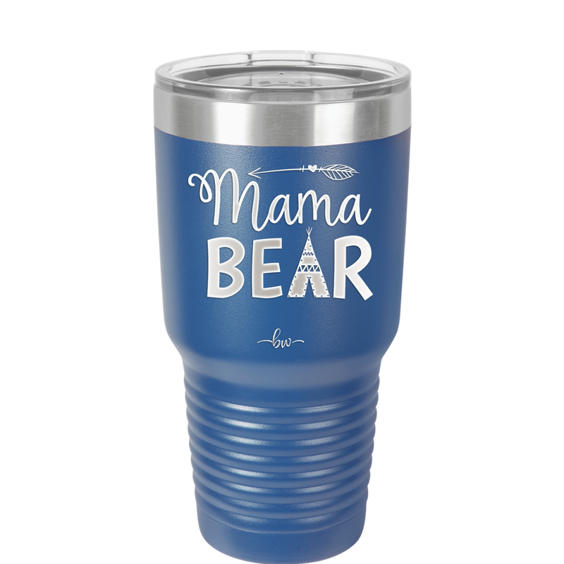 Mama Bear Tent and Arrow - Laser Engraved Stainless Steel Drinkware - 2010 -