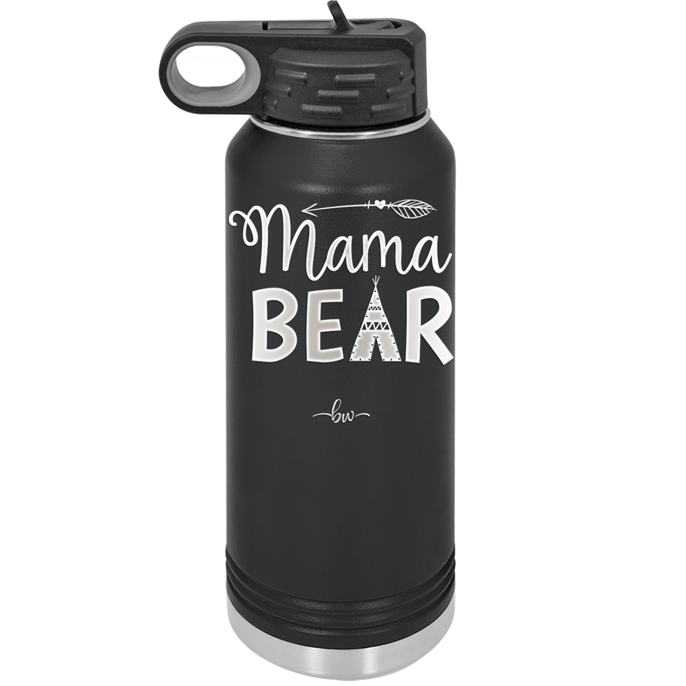 Mama Bear Tent and Arrow - Laser Engraved Stainless Steel Drinkware - 2010 -