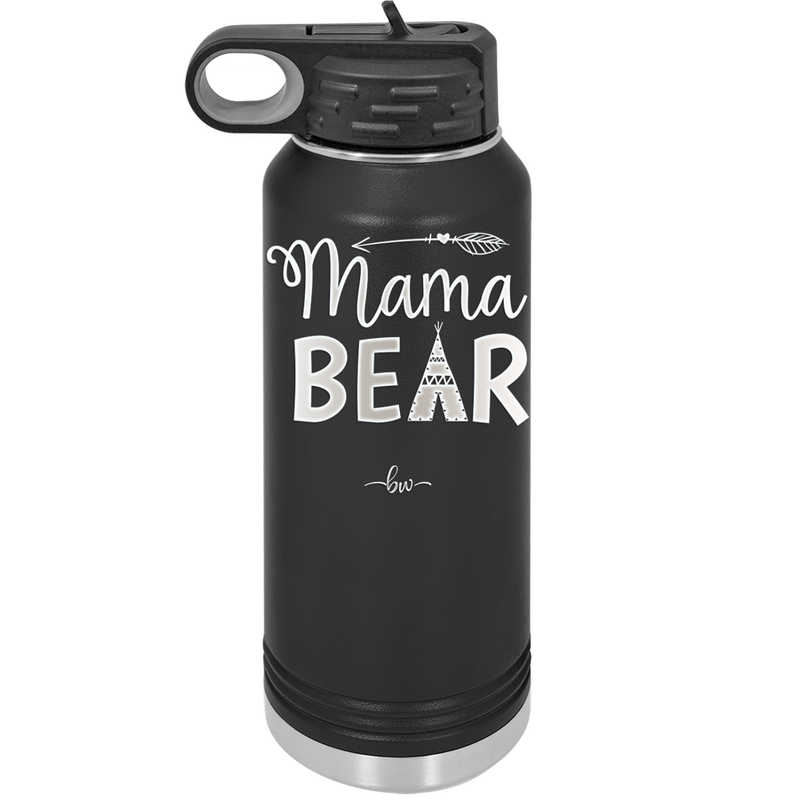 Mama Bear Tent and Arrow - Laser Engraved Stainless Steel Drinkware - 2010 -