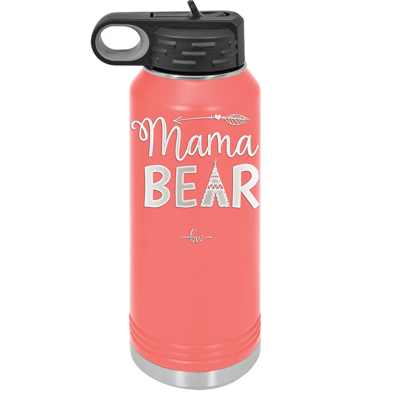 Mama Bear Tent and Arrow - Laser Engraved Stainless Steel Drinkware - 2010 -