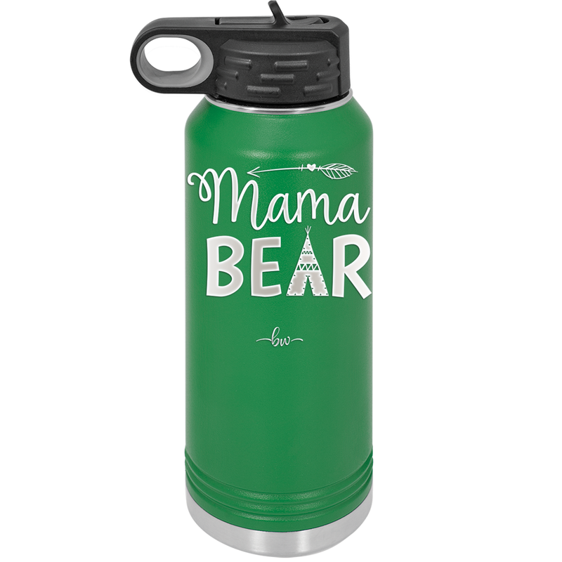 Mama Bear Tent and Arrow - Laser Engraved Stainless Steel Drinkware - 2010 -