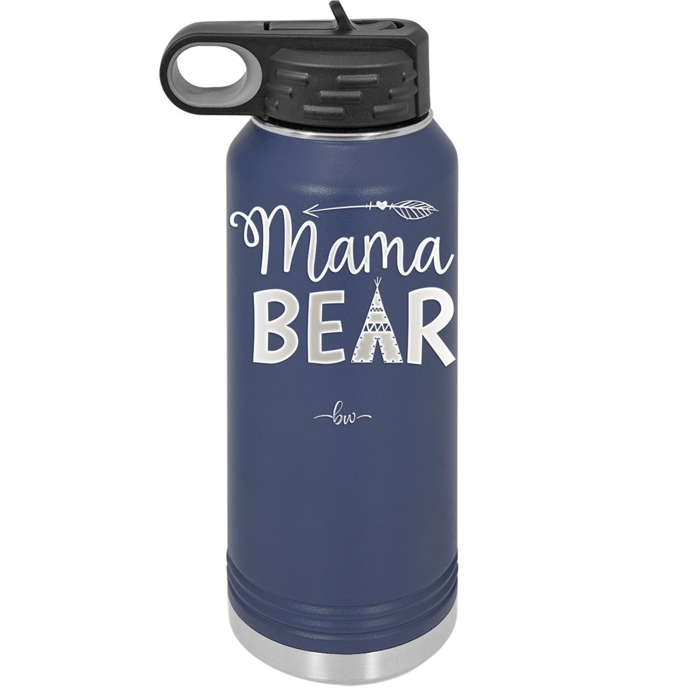 Mama Bear Tent and Arrow - Laser Engraved Stainless Steel Drinkware - 2010 -