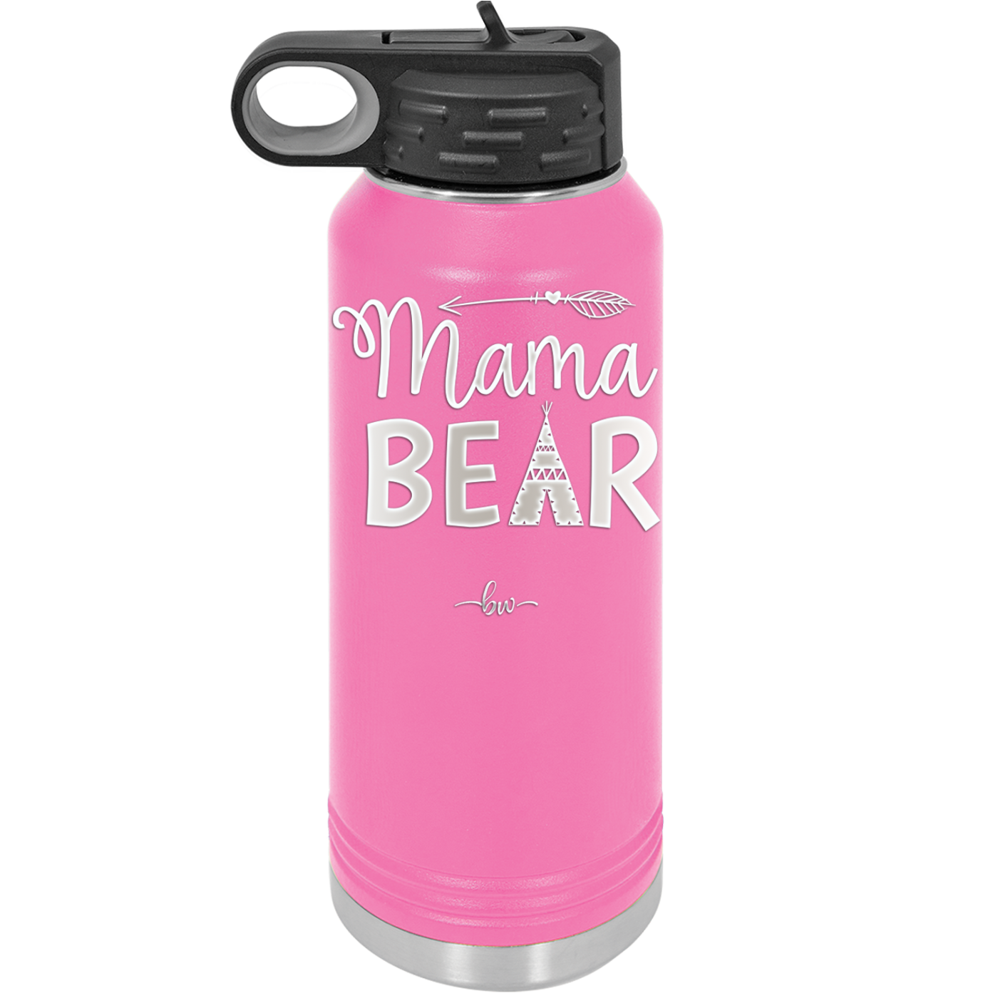 Mama Bear Tent and Arrow - Laser Engraved Stainless Steel Drinkware - 2010 -