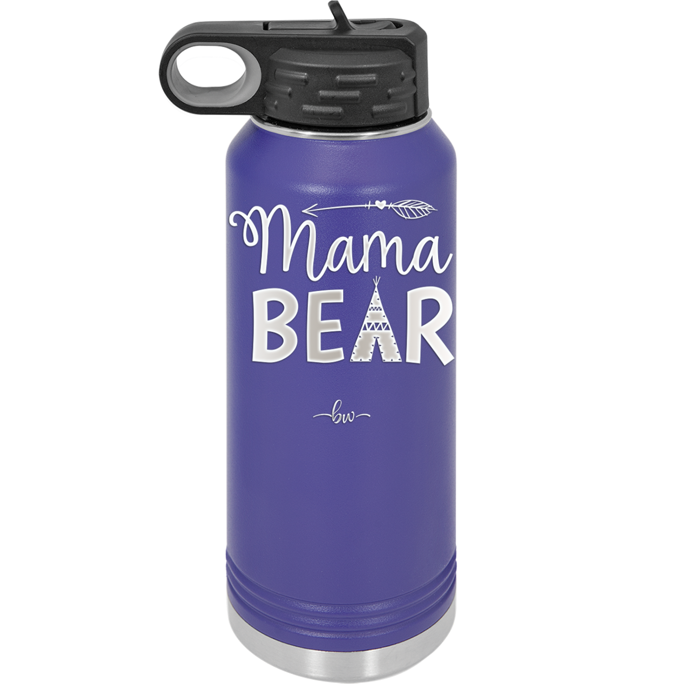 Mama Bear Tent and Arrow - Laser Engraved Stainless Steel Drinkware - 2010 -