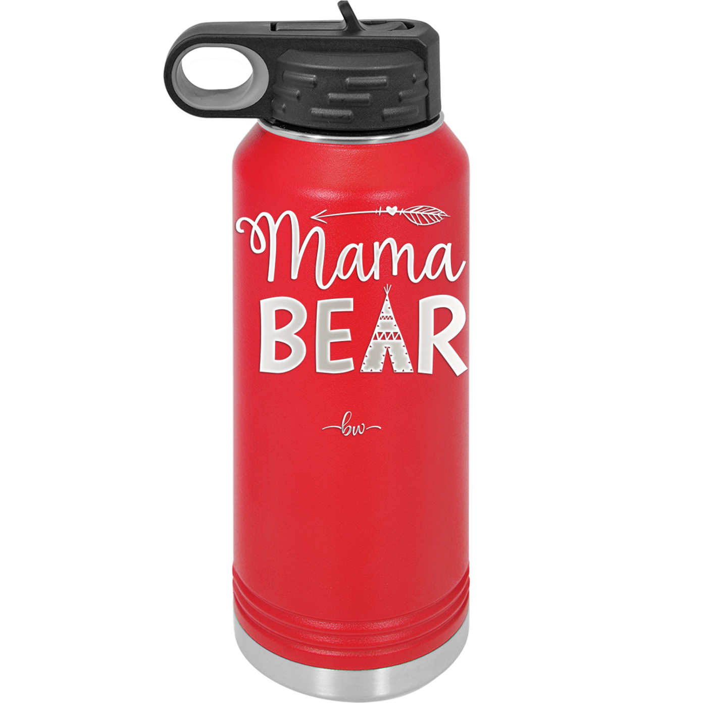 Mama Bear Tent and Arrow - Laser Engraved Stainless Steel Drinkware - 2010 -