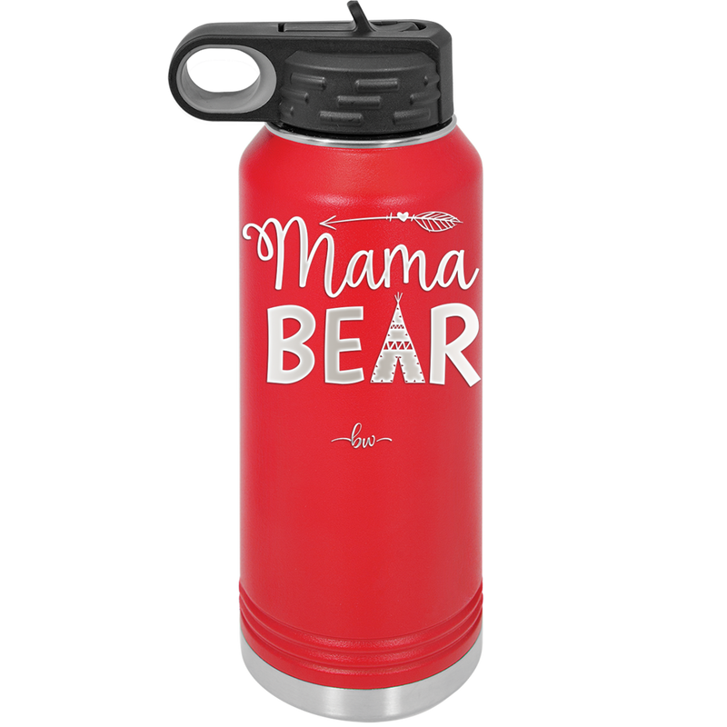 Mama Bear Tent and Arrow - Laser Engraved Stainless Steel Drinkware - 2010 -