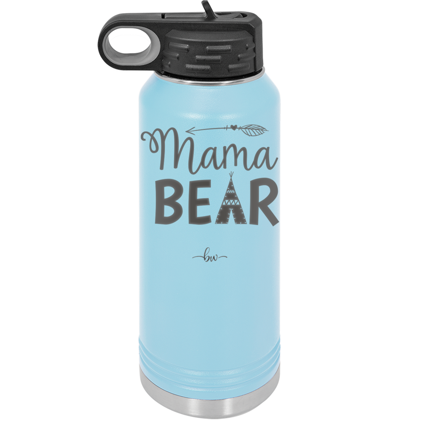 Mama Bear Tent and Arrow - Laser Engraved Stainless Steel Drinkware - 2010 -