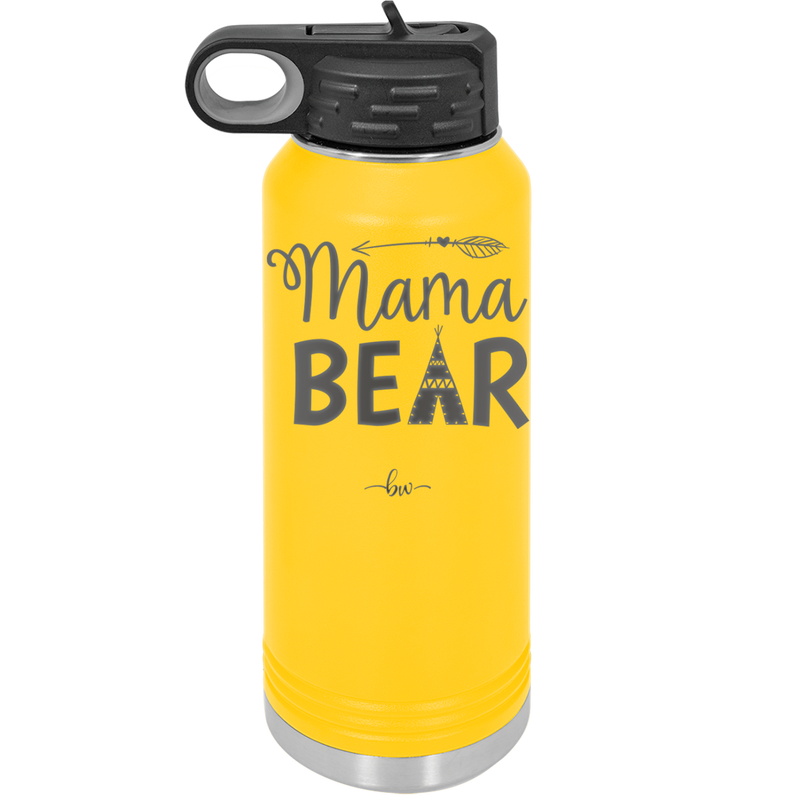 Mama Bear Tent and Arrow - Laser Engraved Stainless Steel Drinkware - 2010 -