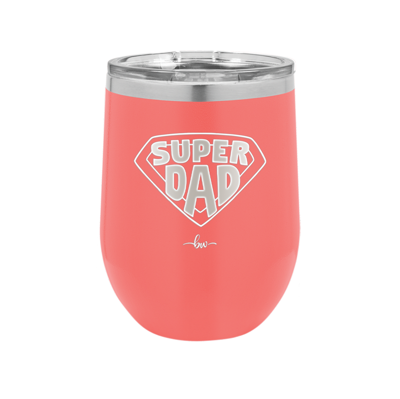 Super Dad with Shield Symbol - Laser Engraved Stainless Steel Drinkware - 2047 -