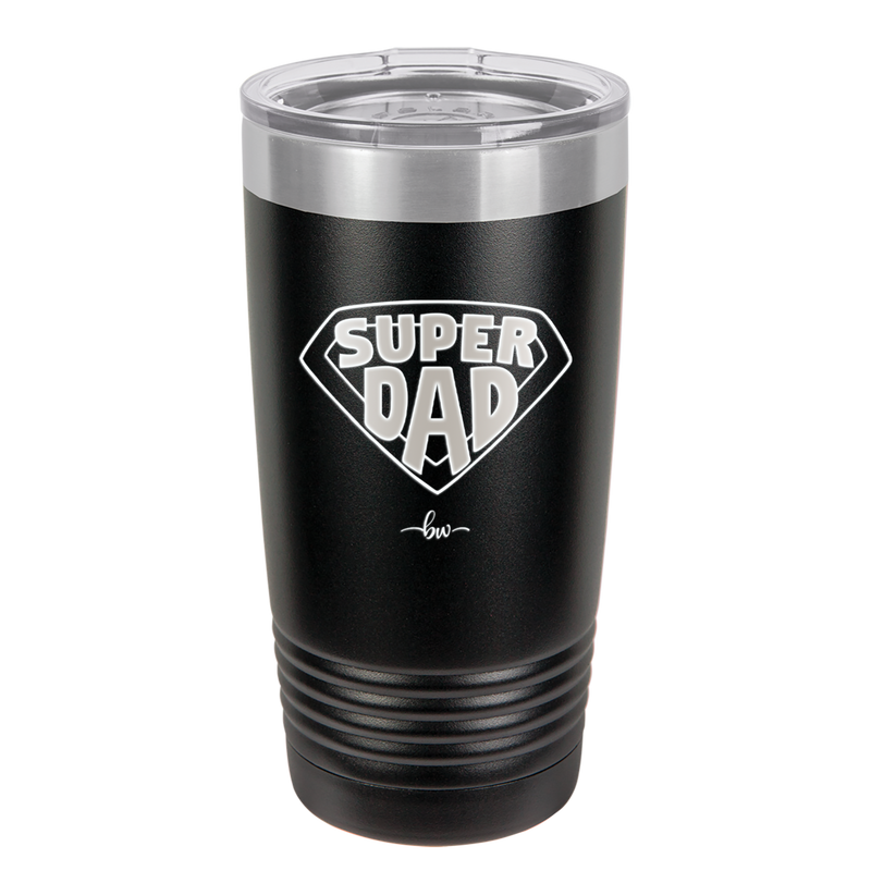 Super Dad with Shield Symbol - Laser Engraved Stainless Steel Drinkware - 2047 -