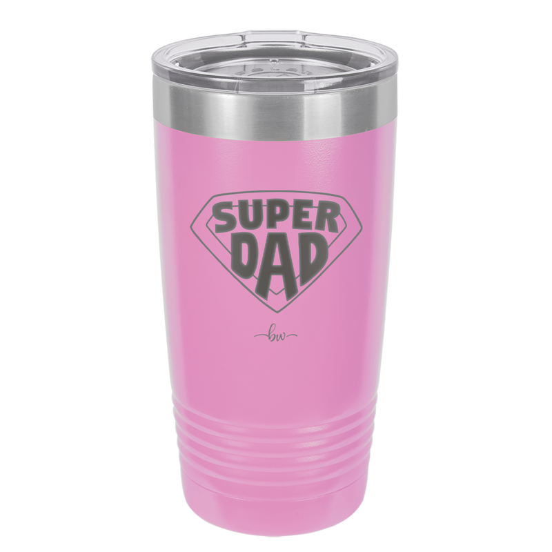 Super Dad with Shield Symbol - Laser Engraved Stainless Steel Drinkware - 2047 -