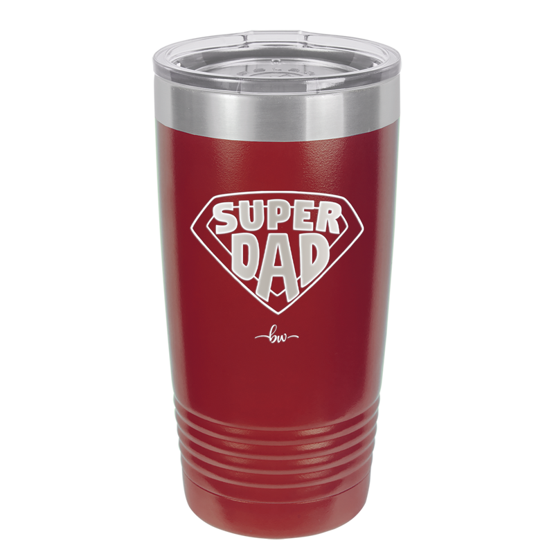 Super Dad with Shield Symbol - Laser Engraved Stainless Steel Drinkware - 2047 -