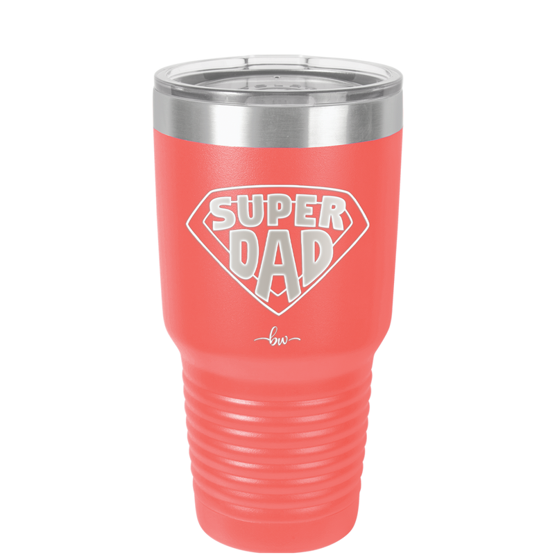 Super Dad with Shield Symbol - Laser Engraved Stainless Steel Drinkware - 2047 -