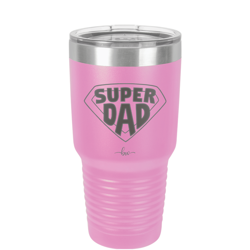 Super Dad with Shield Symbol - Laser Engraved Stainless Steel Drinkware - 2047 -