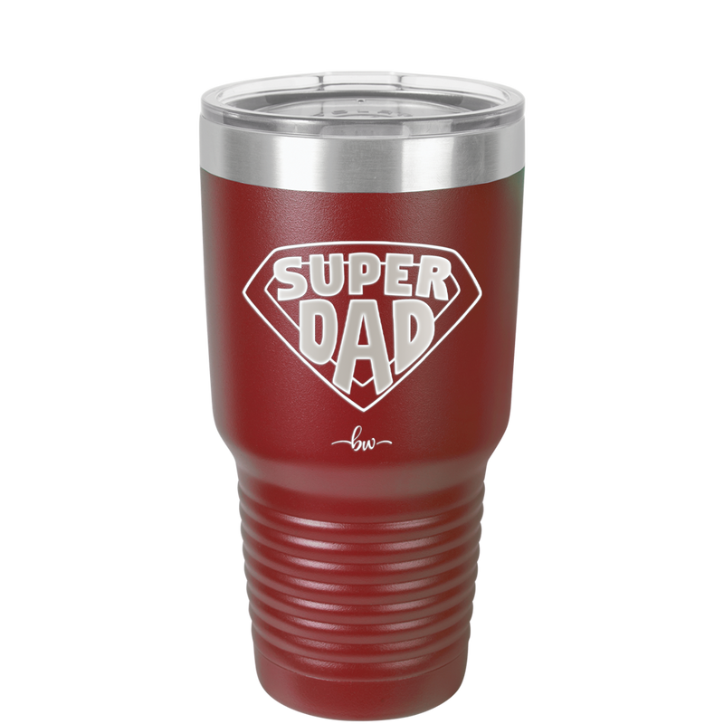 Super Dad with Shield Symbol - Laser Engraved Stainless Steel Drinkware - 2047 -