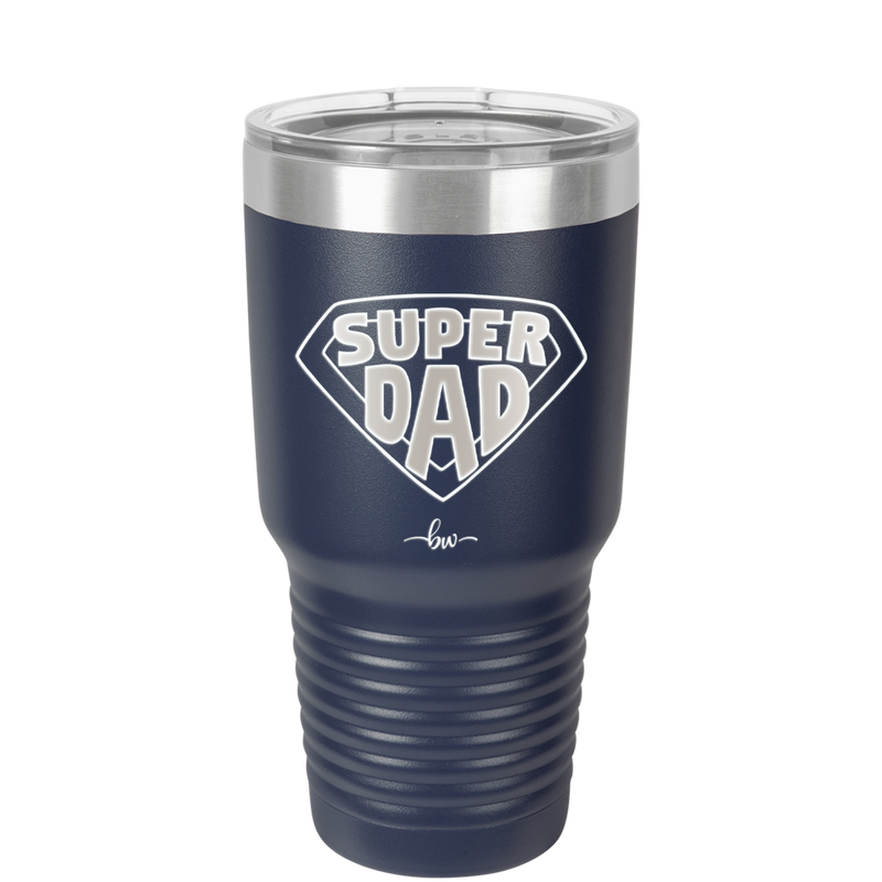 Super Dad with Shield Symbol - Laser Engraved Stainless Steel Drinkware - 2047 -