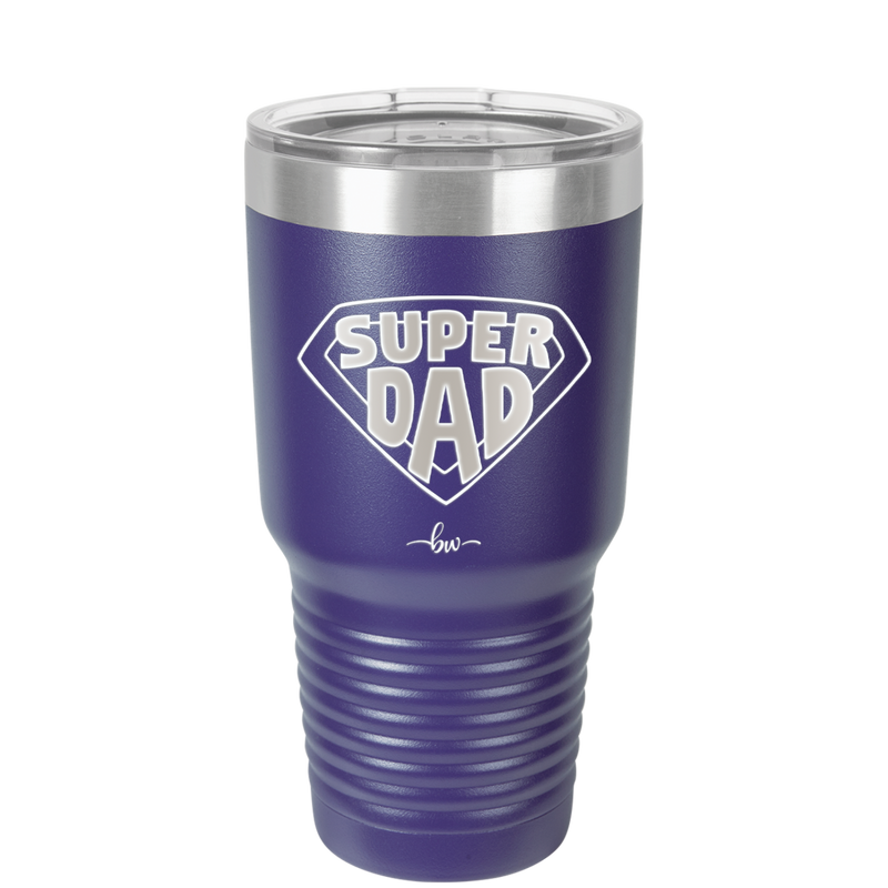 Super Dad with Shield Symbol - Laser Engraved Stainless Steel Drinkware - 2047 -