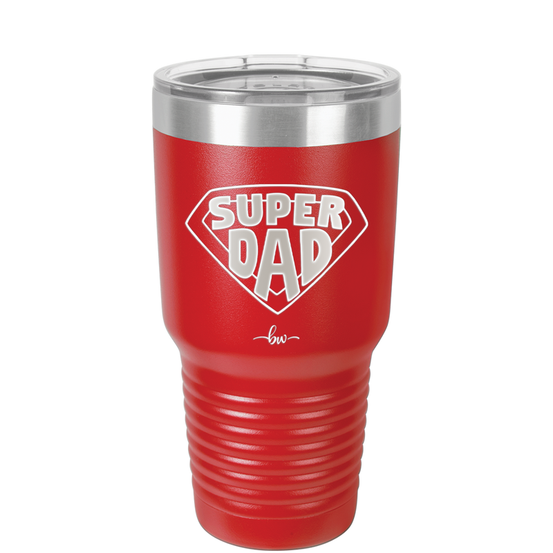 Super Dad with Shield Symbol - Laser Engraved Stainless Steel Drinkware - 2047 -
