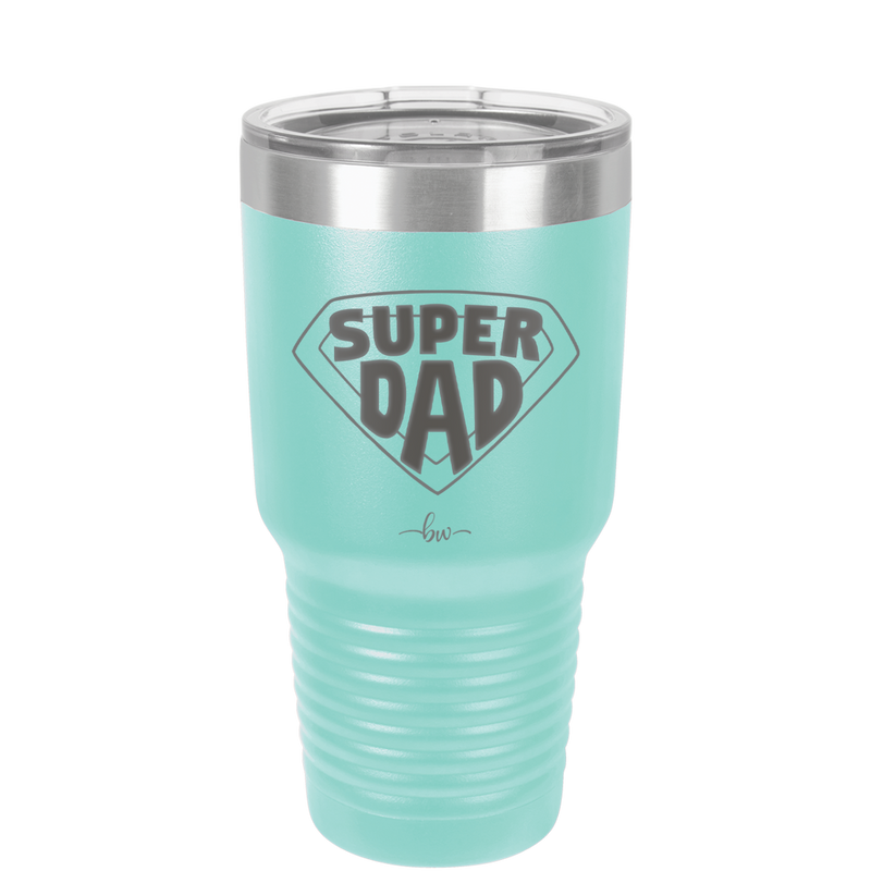 Super Dad with Shield Symbol - Laser Engraved Stainless Steel Drinkware - 2047 -