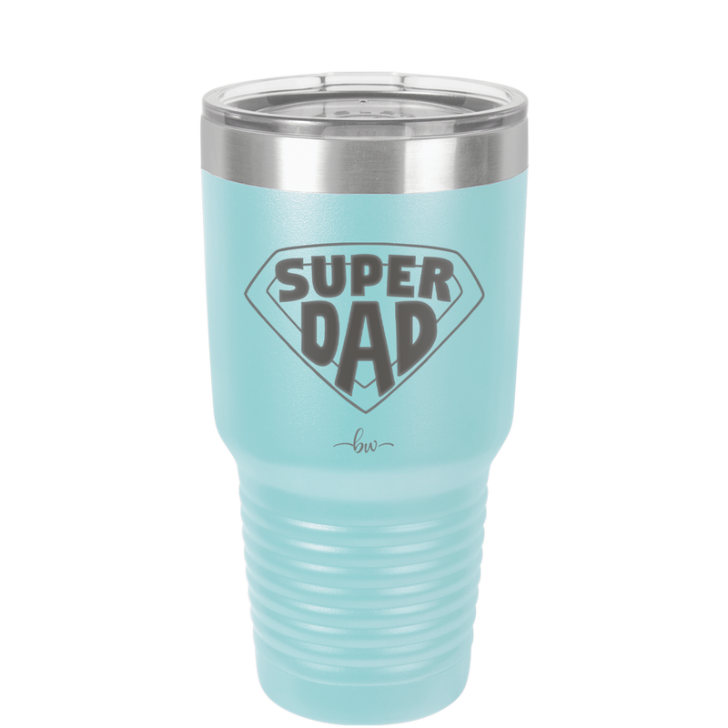 Super Dad with Shield Symbol - Laser Engraved Stainless Steel Drinkware - 2047 -