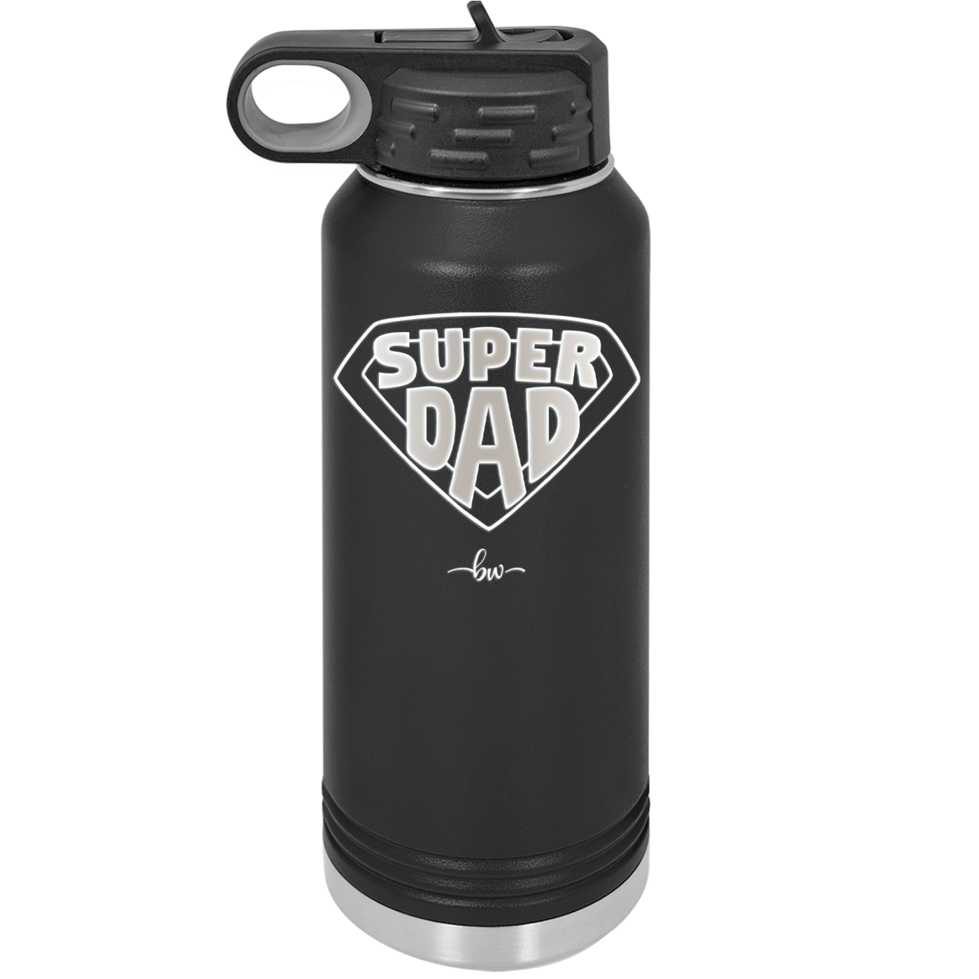 Super Dad with Shield Symbol - Laser Engraved Stainless Steel Drinkware - 2047 -