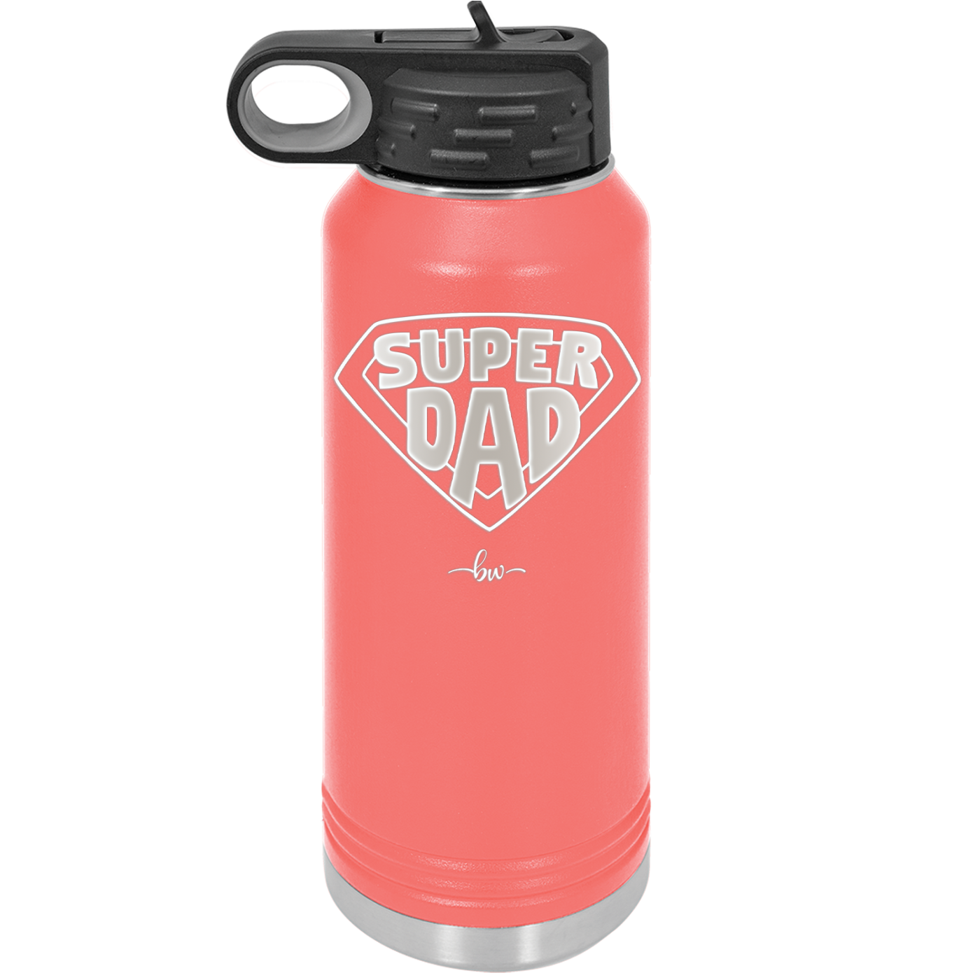 Super Dad with Shield Symbol - Laser Engraved Stainless Steel Drinkware - 2047 -