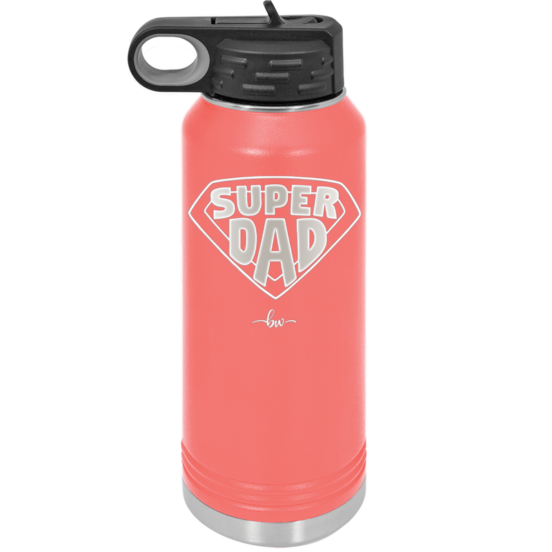 Super Dad with Shield Symbol - Laser Engraved Stainless Steel Drinkware - 2047 -