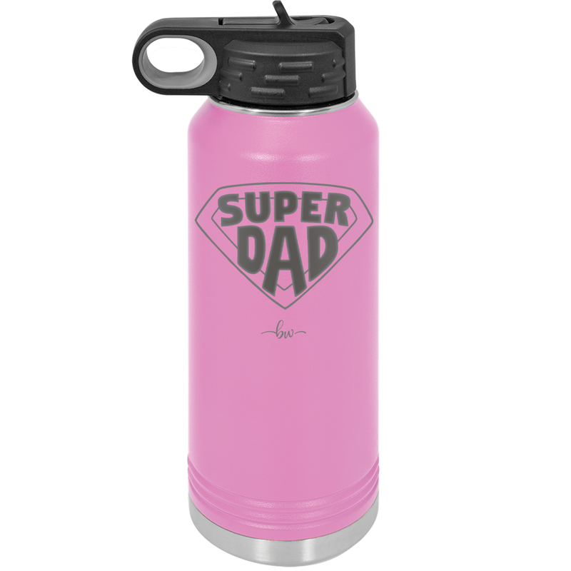 Super Dad with Shield Symbol - Laser Engraved Stainless Steel Drinkware - 2047 -