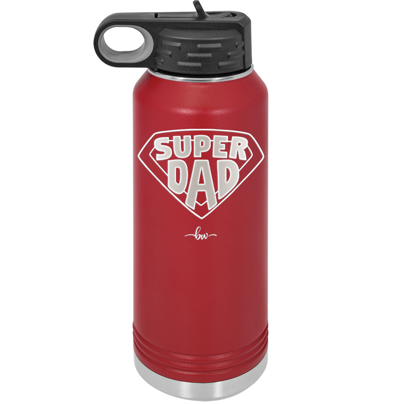 Super Dad with Shield Symbol - Laser Engraved Stainless Steel Drinkware - 2047 -