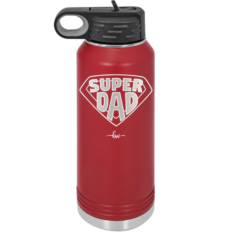 Super Dad with Shield Symbol - Laser Engraved Stainless Steel Drinkware - 2047 -