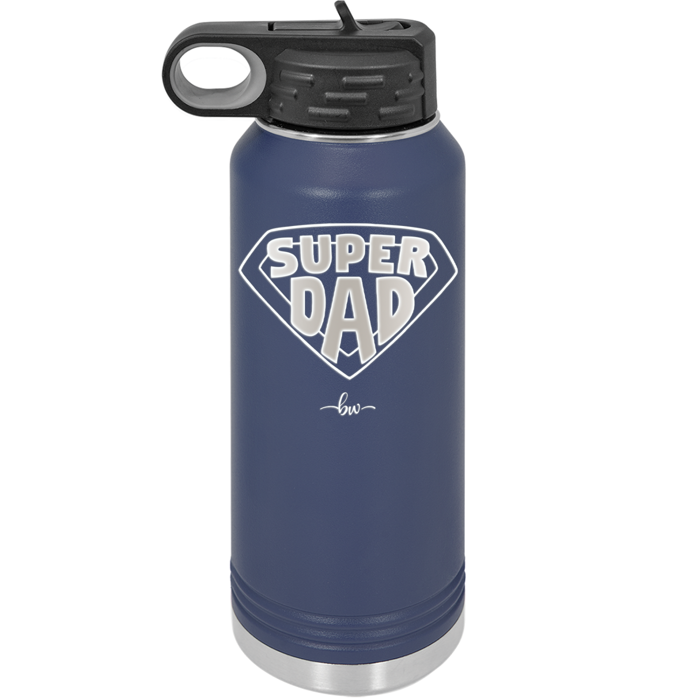 Super Dad with Shield Symbol - Laser Engraved Stainless Steel Drinkware - 2047 -