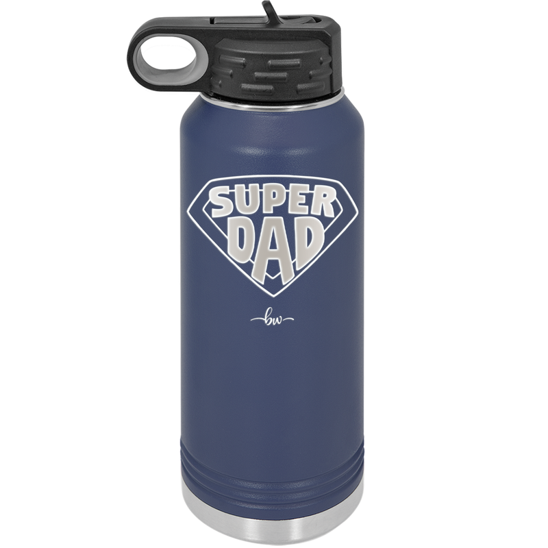 Super Dad with Shield Symbol - Laser Engraved Stainless Steel Drinkware - 2047 -