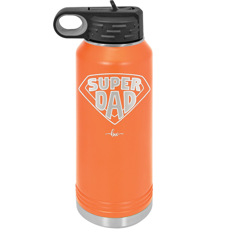 Super Dad with Shield Symbol - Laser Engraved Stainless Steel Drinkware - 2047 -