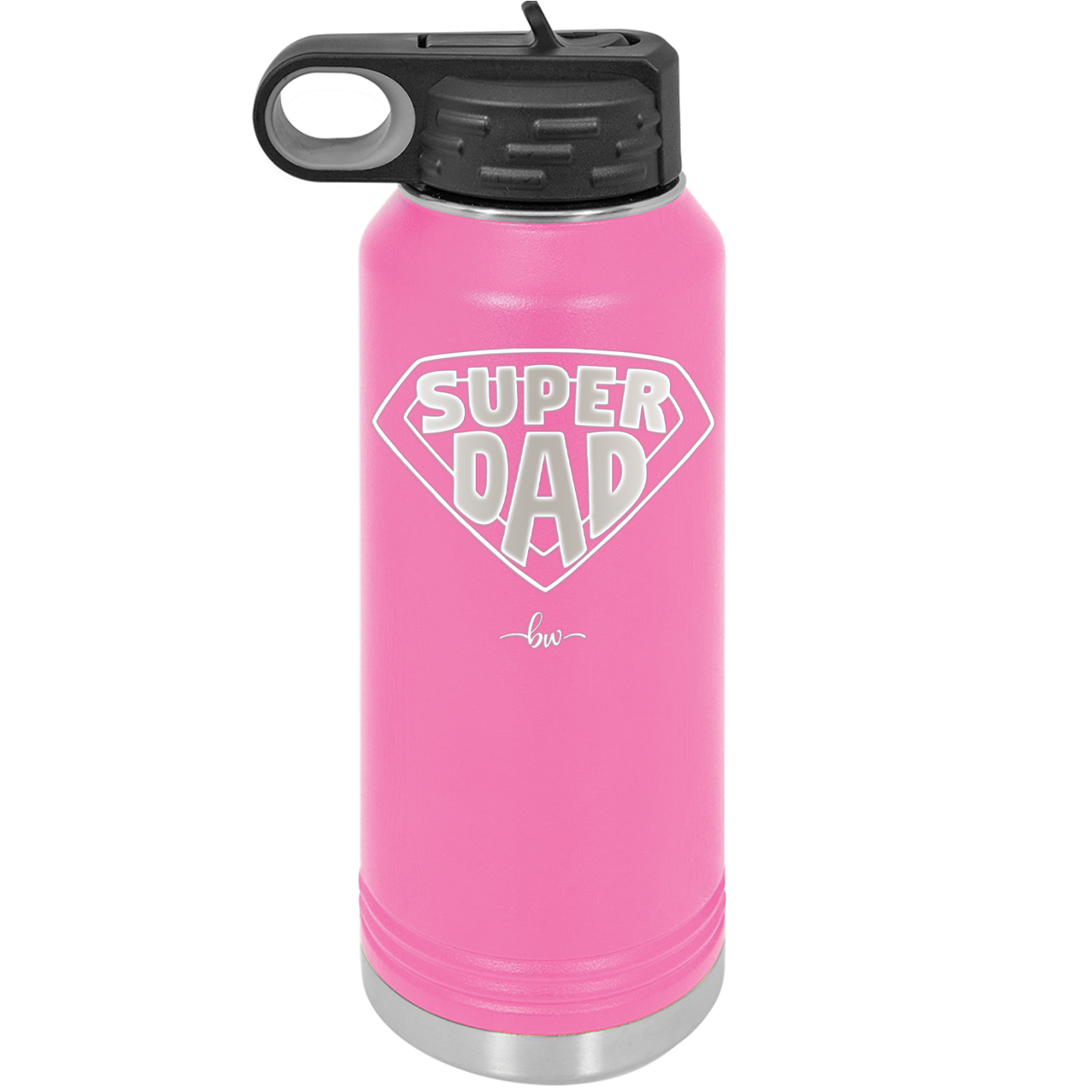 Super Dad with Shield Symbol - Laser Engraved Stainless Steel Drinkware - 2047 -