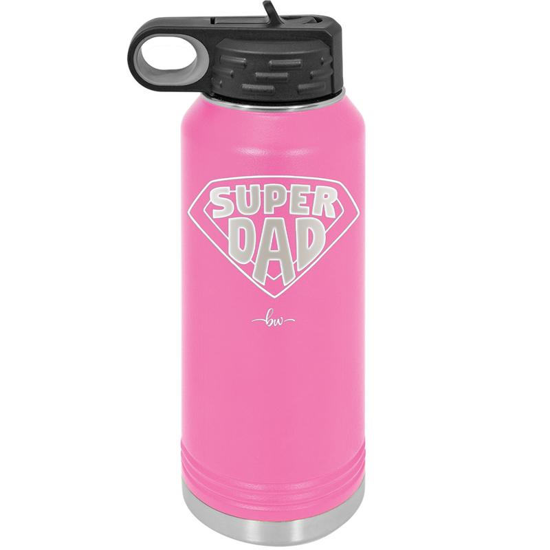 Super Dad with Shield Symbol - Laser Engraved Stainless Steel Drinkware - 2047 -