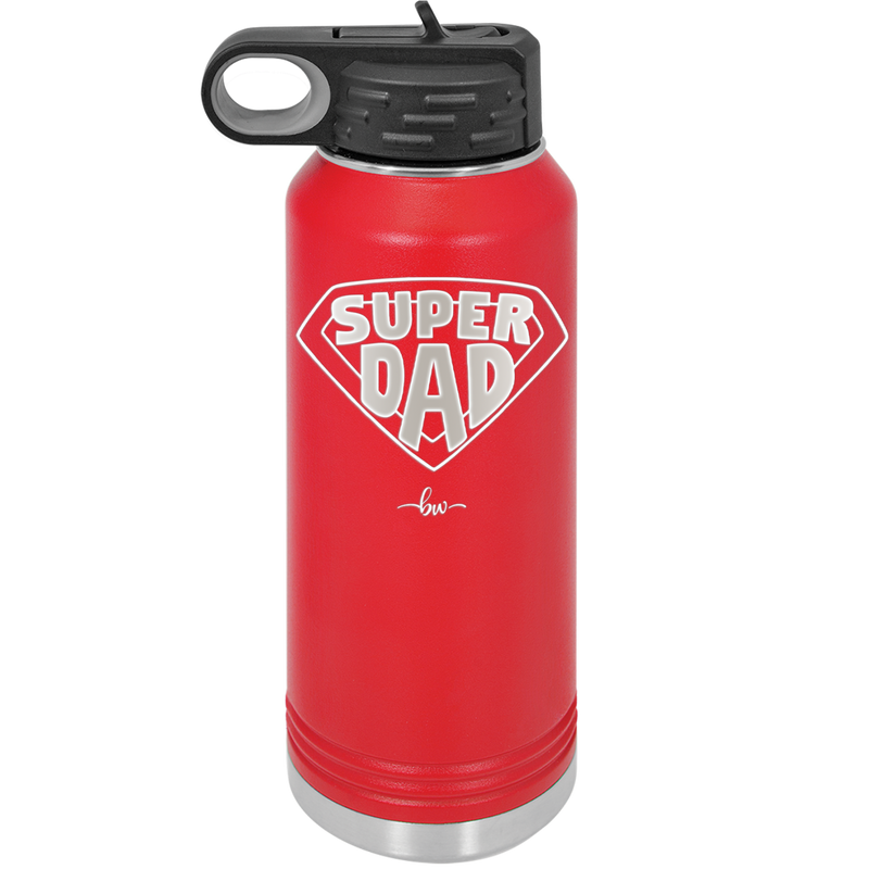 Super Dad with Shield Symbol - Laser Engraved Stainless Steel Drinkware - 2047 -