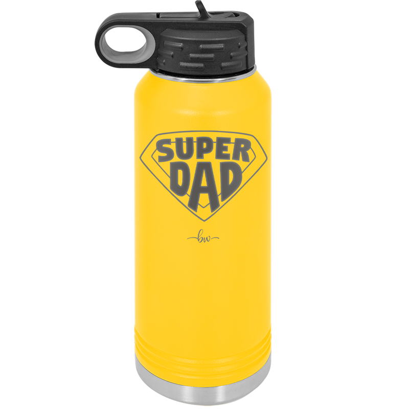 Super Dad with Shield Symbol - Laser Engraved Stainless Steel Drinkware - 2047 -