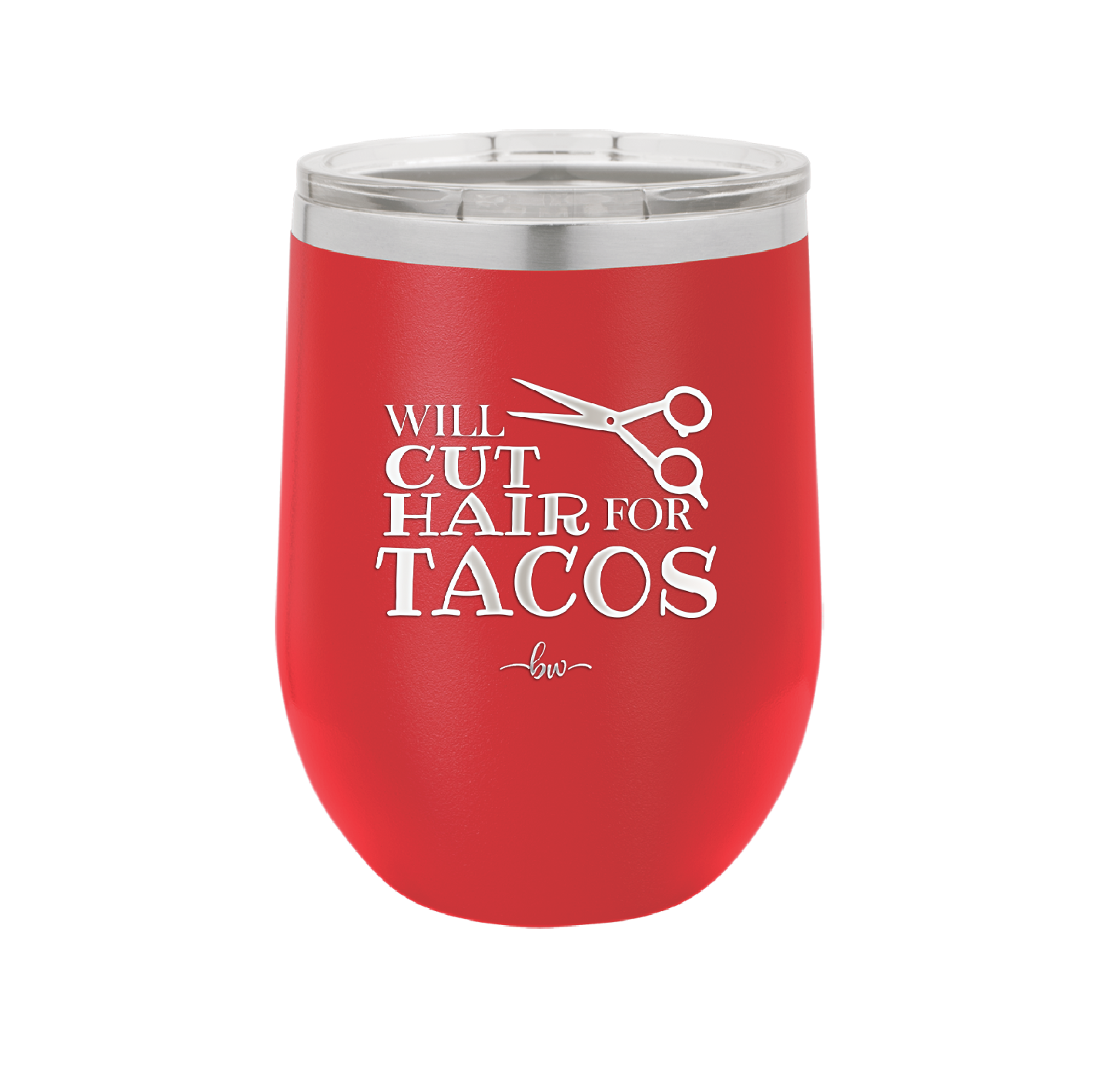 Will Cut Hair for Tacos - Laser Engraved Stainless Steel Drinkware - 2128 -