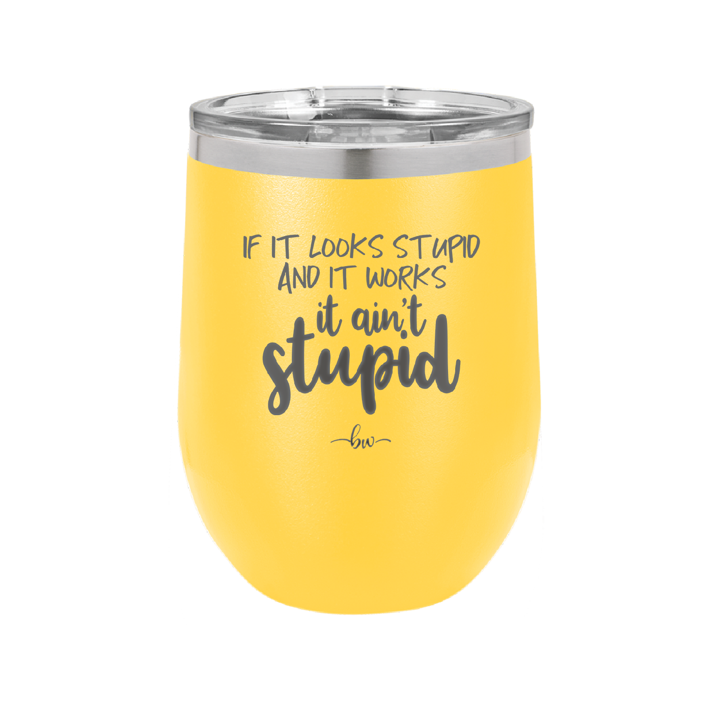 If it Looks Stupid and it Works It Ain't Stupid - Laser Engraved Stainless Steel Drinkware - 2342 -